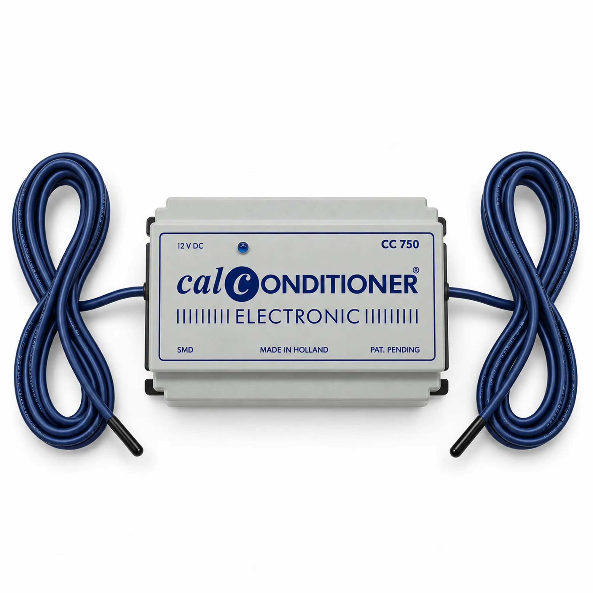 Decalcificatore elettronico Calconditioner CC750 con due cavi a spirale blu